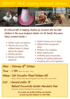 Flyer for chook talk